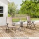 Folding patio dining chairs with 7-level adjustable backrest, designed for comfort and easy storage, perfect for.
