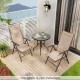 Folding patio chair with 7-level adjustable backrest in coffee color, perfect for garden or poolside relaxation.