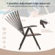 Adjustable high backrest patio folding chair in coffee color, offering 7 positions for customizable comfort and easy.