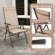 Patio folding dining chair with 7-level adjustable backrest, stable metal frame, and anti-slip foot pads for outdoor.