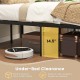 Twin size metal bed frame with under-bed clearance for auto sweeper access, featuring a high headboard and mute bars.