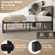 Twin size metal bed frame with high headboard, anti-slip foot pads, and mute bars for noise reduction and stability.