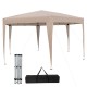 Hexagonal 13 x 11.5 ft khaki pop-up canopy tent with adjustable height, ideal for camping and outdoor events.