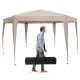 Height adjustable 13 x 11.5 ft khaki pop-up canopy tent with dressed legs, ideal for camping and outdoor events.
