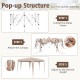 Hexagonal 13 x 11.5 ft khaki pop-up canopy tent with adjustable height, ideal for camping or picnics.