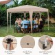 Hexagonal pop-up canopy tent in khaki, 13 x 11.5 ft, suitable for 6-8 people, ideal for outdoor events and gatherings.