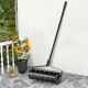 Manual lawn aerator with detachable handle, 21 inches, featuring galvanized steel spikes for effective soil loosening.