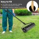 Manual lawn aerator with detachable handle, 21 inches, featuring rustproof spikes for effective soil loosening.