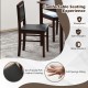 Dining chair with padded seat and skin-friendly PVC leather covering, part of a 5-piece dining set for small spaces.