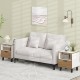 Nightstand set of 2 in white with drawer and open shelf, ideal for bedroom or sofa side storage.