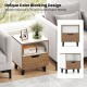 Nightstand set of 2 in white with a drawer and open shelf, featuring a unique color blocking design for modern bedrooms.