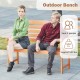 2-person wooden garden bench with slatted backrest, supporting 530 lbs, ideal for backyard or patio seating.