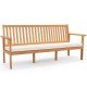 Side view of the outdoor 3-seat wood bench made from acacia, featuring a soft cushion, suitable for any outdoor space.