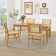 Rattan dining chair with natural cane backrest and teak wood frame, ideal for stylish dining spaces.