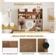 Desktop bookshelf with 6 shelves in natural finish, featuring adjustable shelf and anti-falling back panel for.