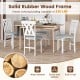 White folding wooden dining chair set of 2 with faux leather upholstery, sturdy rubber wood frame, ideal for small.