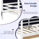 Twin house bed with tent and protective fences, featuring two storage drawers for kids' organization and safety.
