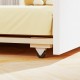 Close-up of the twin size house bed's smooth rolling wheels, featuring a solid wood frame and trundle for kids' rooms.
