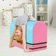 Colorful gymnastics vaulting box for kids with detachable mat, ideal for training and safe practice at home or gym.