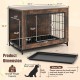 Dog crate furniture with double lockable doors, removable tray, and durable metal frame for versatile use as an end.