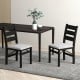 Set of 2 black folding chairs with comfy backrest and cushioned seat, perfect for dining rooms or gatherings.