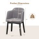 Upholstered velvet accent dining chair dimensions in grey with curved backrest, suitable for various settings.