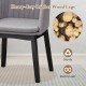 Upholstered velvet dining chair with curved backrest and heavy-duty rubber wood legs, perfect for dining and relaxation.