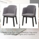Curved backrest upholstered velvet dining chair set in grey, perfect for dining rooms and cafes.