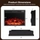 Dimensions of the 23 Inch Electric Fireplace Insert, featuring adjustable flame color and thermostat control for.