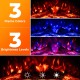 Electric fireplace insert showcasing 3 flame colors and 3 brightness levels, perfect for year-round decoration.