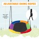 Multicolor 60-inch saucer swing with LED lights, featuring adjustable ropes and a sturdy steel frame for up to 700 lbs.