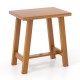 Teak shower stool with solid wood legs, 18" height, ideal for bathrooms or as a small side table.