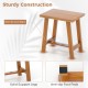 Teak shower stool with solid support legs and anti-slip foot pads, ideal for bathrooms and spa use.