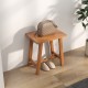 Teak shower stool with a smooth surface, ideal for bathrooms or as a small side table, supporting up to 350 lbs.