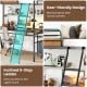 Inclined 5-step ladder of the Twin Size Loft Bed in black, designed for easy access to the upper bunk with round.
