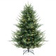 6 FT pre-lit artificial Christmas tree with 778 PVC and PE branch tips, featuring warm white LED lights for a cozy glow.