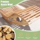 Acacia wood patio rocking sun lounger with ergonomic curved seat, featuring a slatted design for breathability and.