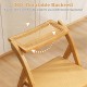 Rotatable backrest of rattan cane folding dining chair set, featuring breathable rattan and bamboo wood for comfort.