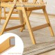Solid bamboo wood folding dining chair with rotatable backrest, anti-slip foot pads, and breathable rattan for comfort.