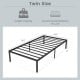 Twin size 14-inch heavy-duty metal platform bed frame with sturdy iron construction and 485 lbs weight capacity.