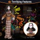 Haunted woman animatronic with pop-up head, flashing eyes, and sound activation for a terrifying Halloween experience.