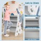 Kids' slide and swing set with anti-slip steps, safety handrails, and enclosed design for safe climbing and play.