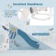 Side view of the 4-in-1 kids slide and swing set, featuring a triangular structure for stability and safety.