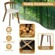 Wood dining chair with padded seat and curved backrest, crafted from natural rubber wood for sturdy support.