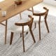 Wood dining chair set of 2 with padded seats and curved backs in walnut finish, perfect for dining rooms or studies.