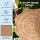 6.5 feet thatched tiki umbrella with foldable stand, made of PP thatch and polyester fabric for sun protection and.