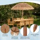 Thatched tiki umbrella with foldable stand, 6.5 feet, made of polyester and PP, ideal for outdoor sun protection.