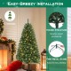 6/7/8 FT artificial Christmas tree with 568/830/1182 branch tips and 200/250/400 warm white LED lights for festive.