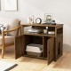 Cat litter box enclosure with double barn doors, rustic wood finish, and spacious storage shelf for tidy organization.