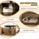 Cat litter box enclosure with double barn doors, side entry, and storage shelf for tidy, multifunctional pet care.